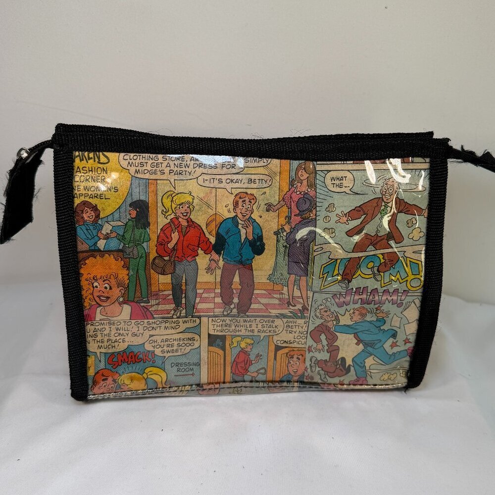 Vintage ARCHIE Comic Book Cartoon Zippered Makeup Bag Vinyl Pouch Case - Picture 3 of 11